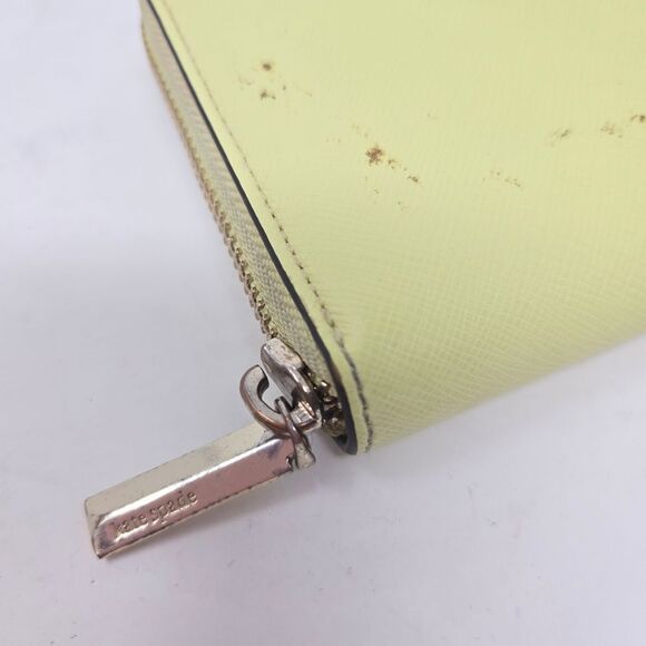 KATE SPADE Pre-Loved Light Lime Green Zipper Top Wallet - Picture 3 of 16